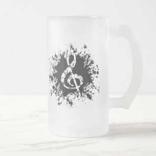 Caneca De Cerveja Vidro Jateado Clef de triplo Splat