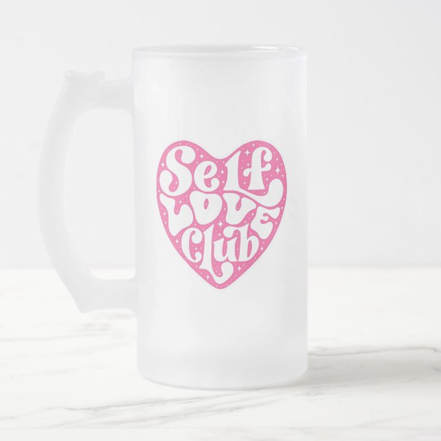 Caneca De Cerveja Vidro Jateado Clube de Amor Próprio (Esquerda)