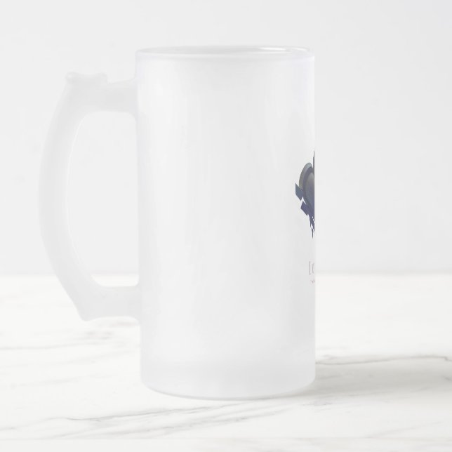 Caneca De Cerveja Vidro Jateado Coágulo de café com coração entrelaçado (Esquerda)