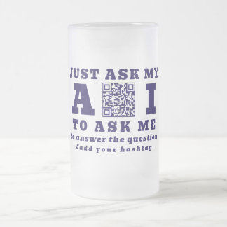 Caneca De Cerveja Vidro Jateado Código QR Personalizado de Tecnologia de IA Engraç