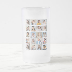 Caneca De Cerveja Vidro Jateado Colagem de 20 Fotos - A Cor De Fundo Pode Ser Alte
