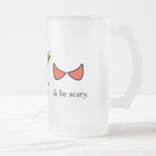 Caneca De Cerveja Vidro Jateado Coma - bebida & seja assustador