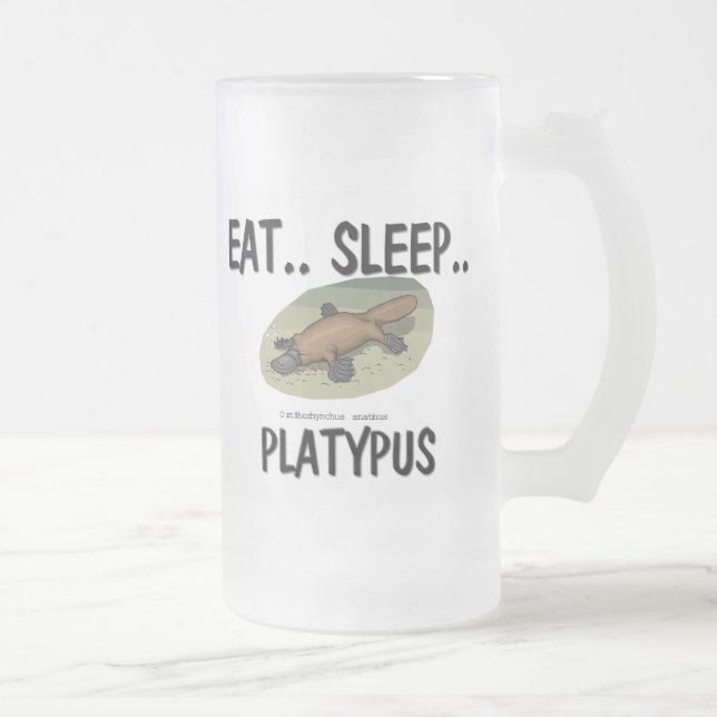 Caneca De Cerveja Vidro Jateado Coma o sono PLATYPUS (Direita)