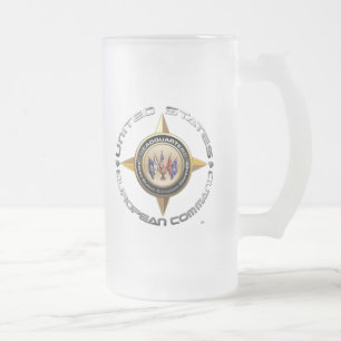 Caneca De Cerveja Vidro Jateado Comando do europeu dos E.U.