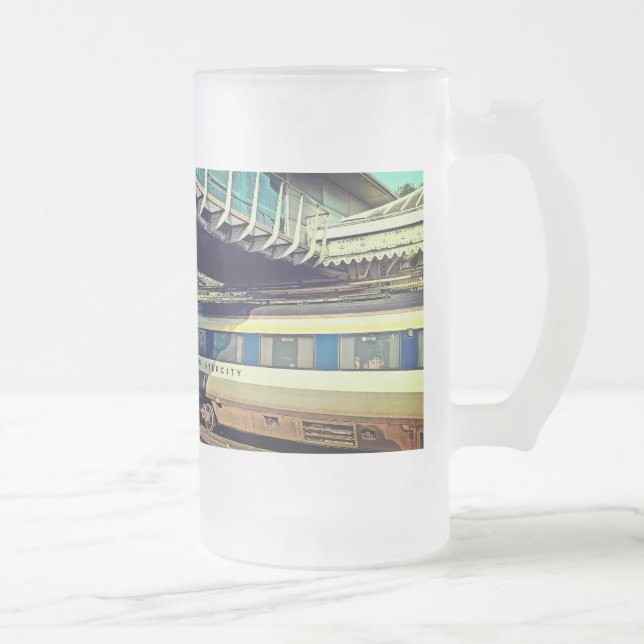Caneca De Cerveja Vidro Jateado Comboio debaixo da ponte, Sheffield (Direita)