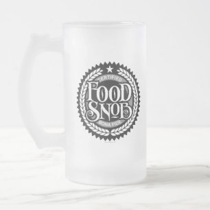 Caneca De Cerveja Vidro Jateado Comida Snob - amante engraçado da comida