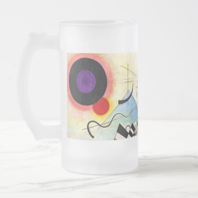 Caneca De Cerveja Vidro Jateado Composição Kandinsky 8 (Esquerda)