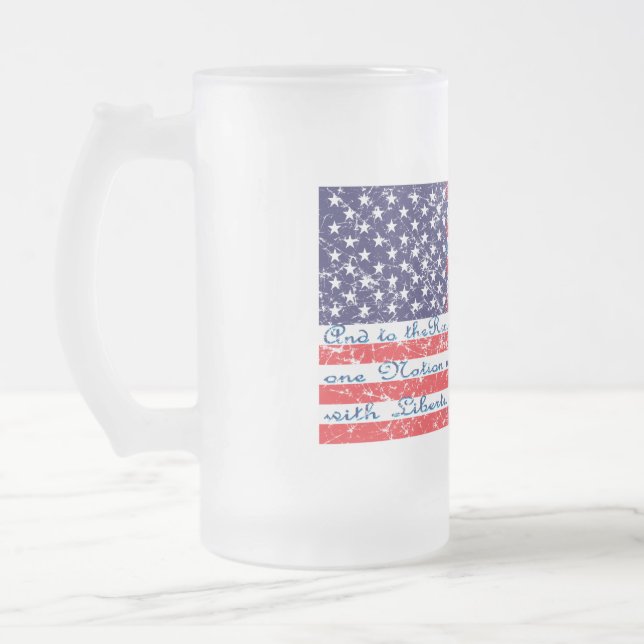 Caneca De Cerveja Vidro Jateado Compromisso de Lealdade EUA Flag (Esquerda)