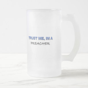 Caneca De Cerveja Vidro Jateado Confie que eu mim é um pregador