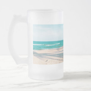 Caneca De Cerveja Vidro Jateado Conselhos de surf no travesseiro decorativo de pra