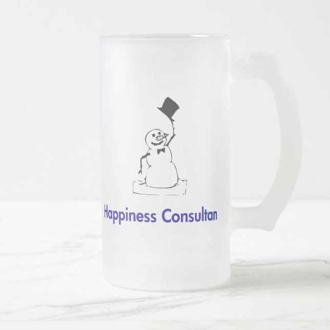 Caneca De Cerveja Vidro Jateado Consultor de Felicidade Snowman (Direita)