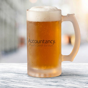 Caneca De Cerveja Vidro Jateado Contador engraçado piada GAAP paródia tecnologia