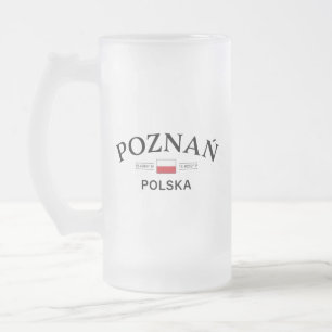 Caneca De Cerveja Vidro Jateado Coordenadas Polonesas Poznan Polska (Polônia)