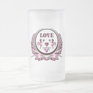 Caneca De Cerveja Vidro Jateado Copo de Cerveja Amante do Coração