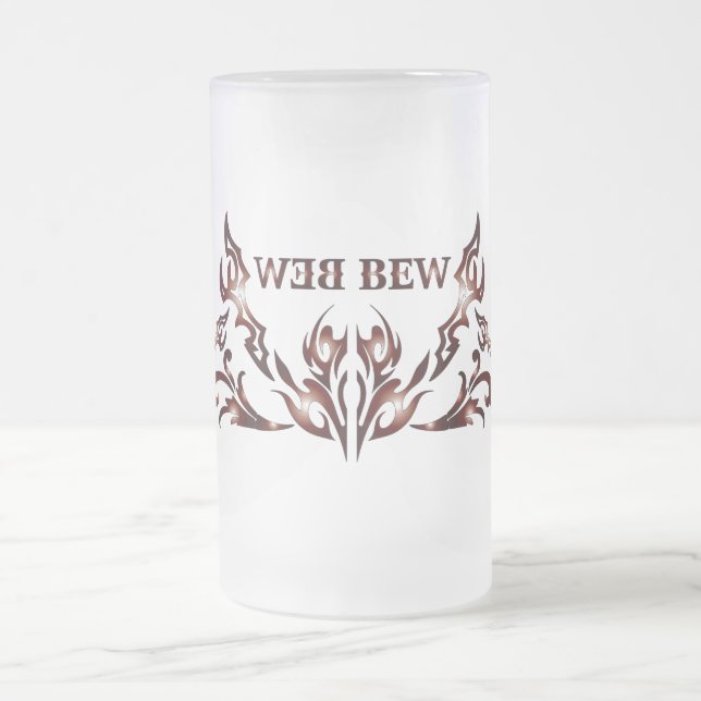 Caneca De Cerveja Vidro Jateado Copo de Cerveja BewBew (Centro)