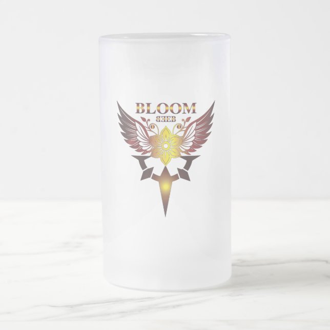 Caneca De Cerveja Vidro Jateado Copo de Cerveja Bloom (Centro)