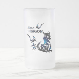Caneca De Cerveja Vidro Jateado Copo de Cerveja Blue Dragon