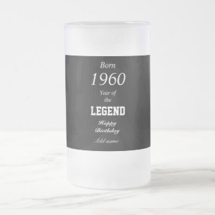 Caneca De Cerveja Vidro Jateado Copo de vidro personalizado de aniversário de nasc