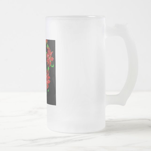 Caneca De Cerveja Vidro Jateado Coração de Natal (Direita)