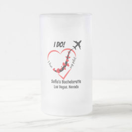 Caneca De Cerveja Vidro Jateado Coração e avião minimalistas