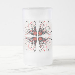 Caneca De Cerveja Vidro Jateado Corações de Estilos Clássicos
