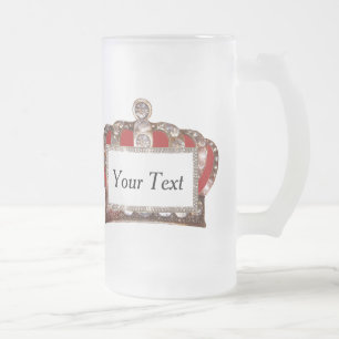 Caneca De Cerveja Vidro Jateado "Coroa real personalizada"
