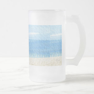 Caneca De Cerveja Vidro Jateado Costa do Oceano