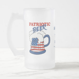Caneca De Cerveja Vidro Jateado Costume de cerveja patriótico