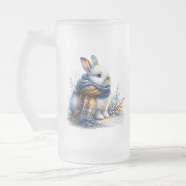 Caneca De Cerveja Vidro Jateado Cozy Winter Quer Um Coelho Especial Um Pouco (Esquerda)
