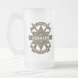 Caneca De Cerveja Vidro Jateado Crachá de fuzis-adjuntos do Xerife Oeste Personali