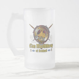 Caneca De Cerveja Vidro Jateado Crachá MacGillivray Clan