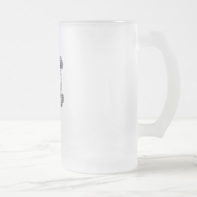 Caneca De Cerveja Vidro Jateado Crânio de Houndstooth (Direita)