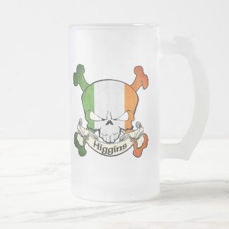 Caneca De Cerveja Vidro Jateado Crânio do irlandês de Higgins
