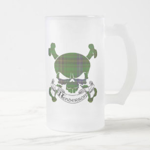 Caneca De Cerveja Vidro Jateado Crânio do Tartan de Henderson