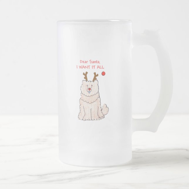Caneca De Cerveja Vidro Jateado Creme caro Papai noel da comida de comida (Direita)