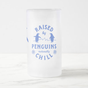 Caneca De Cerveja Vidro Jateado Criado por pinguins naturalmente frio