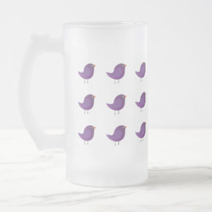 Caneca De Cerveja Vidro Jateado Crianças, passarinho fofo