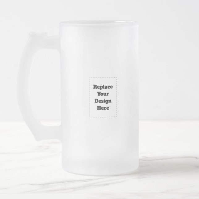 Caneca De Cerveja Vidro Jateado Crie seu próprio branco (Esquerda)