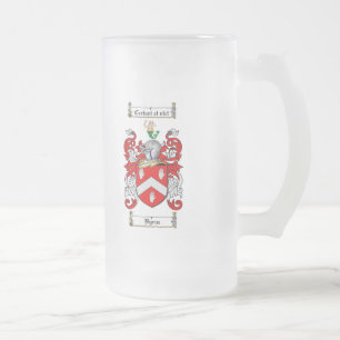 CANECA DE CERVEJA VIDRO JATEADO CRISTA DA FAMÍLIA DE BYRNE - BRASÃO DE BYRNE
