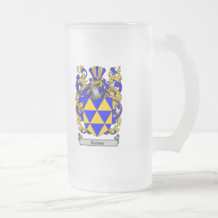 CANECA DE CERVEJA VIDRO JATEADO CRISTA DA FAMÍLIA DE CARLSON - BRASÃO DE CARLSON