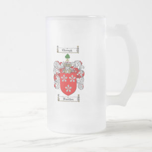 CANECA DE CERVEJA VIDRO JATEADO CRISTA DA FAMÍLIA DE HAMILTON - BRASÃO DE HAMILTON