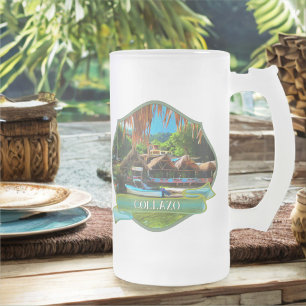 Caneca De Cerveja Vidro Jateado Crista do Rio Mismaloya 0331