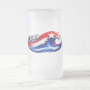 Caneca De Cerveja Vidro Jateado cuba clássico colorido