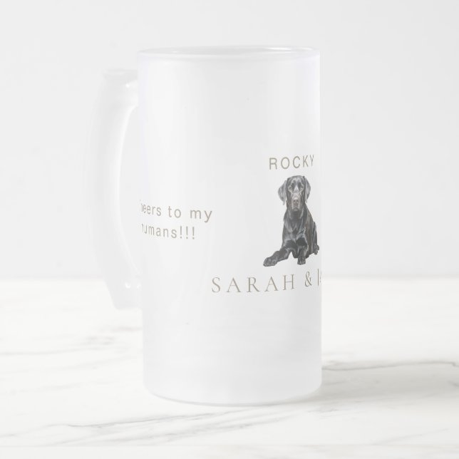 Caneca De Cerveja Vidro Jateado Custom Cheers to My Humans Pet Wedding  (Frente Esquerda)