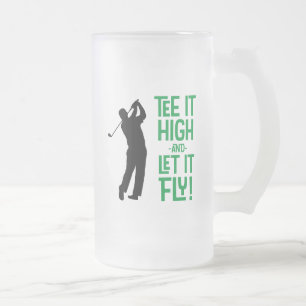 Caneca De Cerveja Vidro Jateado Cute Camiseta de Golfe Masculina Humor Divertido E