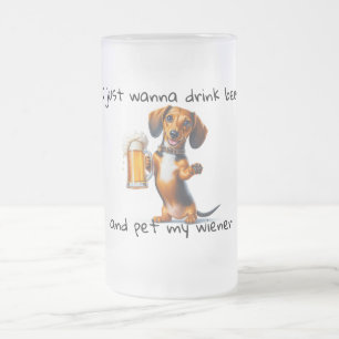 Caneca De Cerveja Vidro Jateado Dachshund