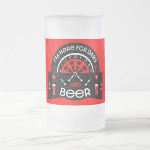 Caneca De Cerveja Vidro Jateado Dardos de Pub Clássicos