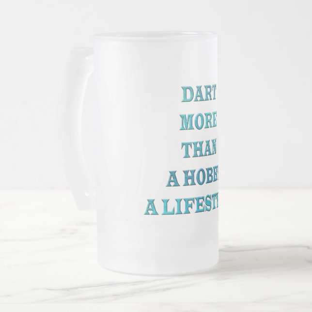 Caneca De Cerveja Vidro Jateado Darts (Frente Esquerda)