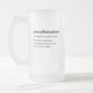Caneca De Cerveja Vidro Jateado Definição de Dicionário Engraçado de Procafeinação