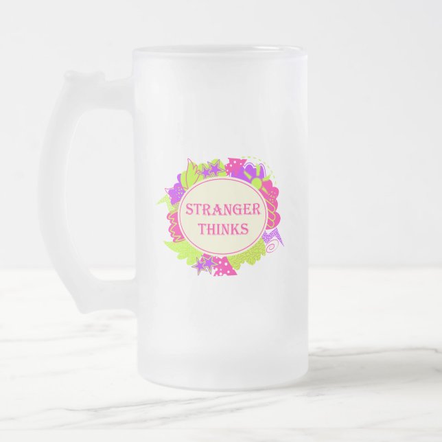 Caneca De Cerveja Vidro Jateado Desconhecido pensa citação no estilo de programa d (Esquerda)
